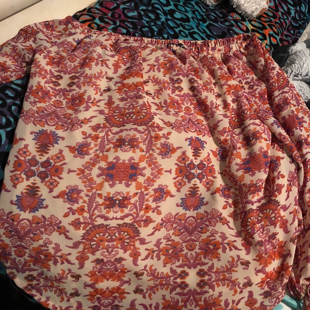 pink and cream shirt